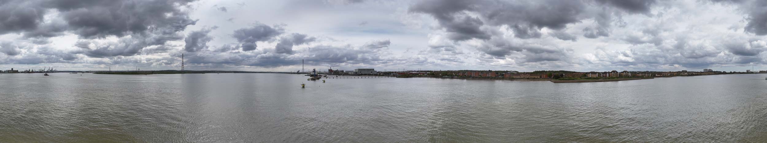 A landscape visual impact assessment photograph taken for my client looking towards the development site from the viewpoint of a passing ship