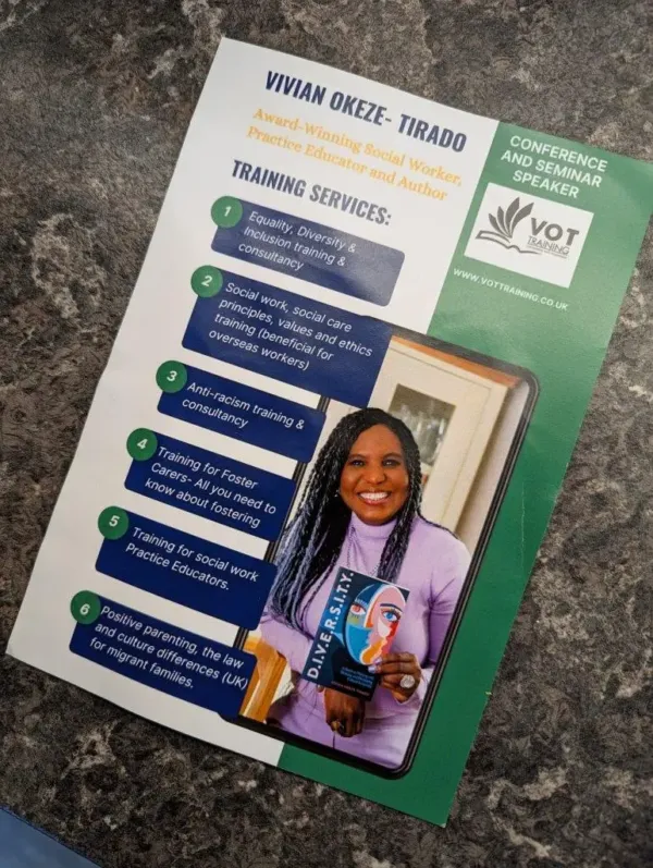 A flier with a portrait taken in Horsham West Sussex by Alexander White Photography